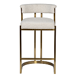 Стул барный букле бежевый с каркасом цвета матовое золото Tactility варинант исполнения - 1 | Loft Concept в Барнауле