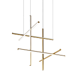 Люстра с 6-ю  пересекающимися цилиндрическими плафонами на тонких тросах Trumpet tube варинант исполнения - 1 | Loft Concept в Барнауле