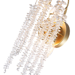 Бра с хрустальными прозрачными подвесками и круглым основанием золотого цвета FAIRYTREE Light варинант исполнения - 2 | Loft Concept в Барнауле