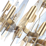 Люстра с вертикальными стеклянными элементами и металлическим каркасом цвета Латунь Vertical Glass варинант исполнения - 3 | Loft Concept в Барнауле