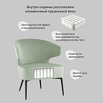 Современное мягкое кресло на металлических ножках Rakush Pistachio варинант исполнения - 9 | Loft Concept в Барнауле