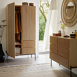 Шкаф с геометрическим рисунком на дверцах Anders Dark Wood варинант исполнения - 6 | Loft Concept в Барнауле