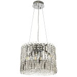 Круглая люстра с металлическими и хрустальными подвесками Bonnay Crystal Chrome Chandelier варинант исполнения - 2 | Loft Concept в Барнауле