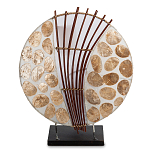 Настольная лампа из перламутра и дерева на подставке Indonesian Shell варинант исполнения - 1 | Loft Concept в Барнауле