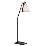 Торшер с черным каркасом и белым тканевым абажуром в форме конуса Stylish Solution варинант исполнения - 1 | Loft Concept в Барнауле
