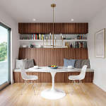 Люстра с 6-ю лампами на тонких изогнутых рожках в современном стиле Feiss варинант исполнения - 7 | Loft Concept в Барнауле