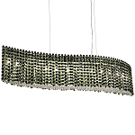 Линейная люстра изогнутой формы с хрустальными подвесками Crystal Art Chrome Green Linear Chandelier варинант исполнения - 1 | Loft Concept в Барнауле