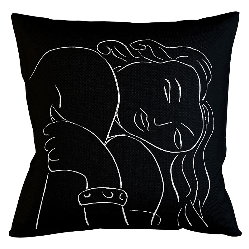 Декоративная подушка White Silhouette Pasiphae Pillow Бежевый Черный Декоративная подушка White Silhouette Pasiphae Pillow Бежевый Черный в Барнауле | Loft Concept