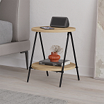 Стол приставной с 2-мя круглыми столешницами из дерева ESSEL OAK варинант исполнения - 6 | Loft Concept в Барнауле