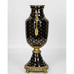 Ваза черного цвета из фарфора с золотистым узором и бронзовыми элементами Eden Garden porcelain and bronze варинант исполнения - 6 | Loft Concept в Барнауле