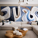 Арт-объект ручной работы Blue Abstraction из 4-х панелей варинант исполнения - 1 | Loft Concept в Барнауле