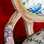 Полукресло из массива бука бежевое с изображением птиц и цветов Beige Green Chinoiserie Garden Chair варинант исполнения - 3 | Loft Concept в Барнауле