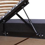 Кровать двуспальная серая с основанием из массива дерева с мягким изголовьем Velour Beds варинант исполнения - 3 | Loft Concept в Барнауле