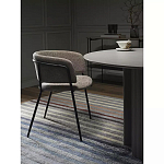 Стул полукруглый с каркасом из металла и мягким сиденьем и спинкой Soft Chenille варинант исполнения - 5 | Loft Concept в Барнауле