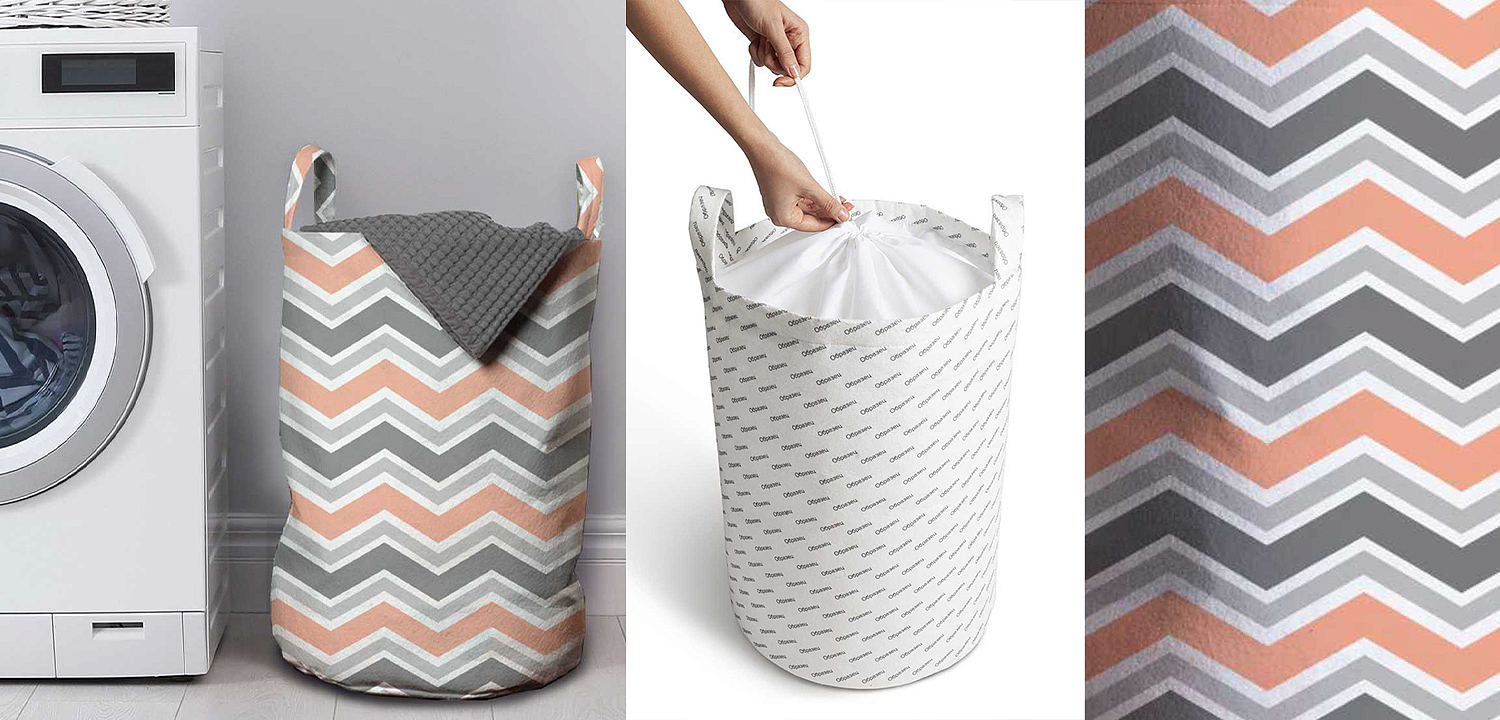 Корзина Gray Chevron Basket Корзина Gray Chevron Basket - Loft-Concept в Барнауле