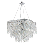 Люстра подвесная с хрустальными подвесками и металлическим основанием цвета Хром Ludivine Lighting варинант исполнения - 1 | Loft Concept в Барнауле
