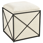 Пуф бежевый с черной металлической рамой Beige Pouf варинант исполнения - 4 | Loft Concept в Барнауле