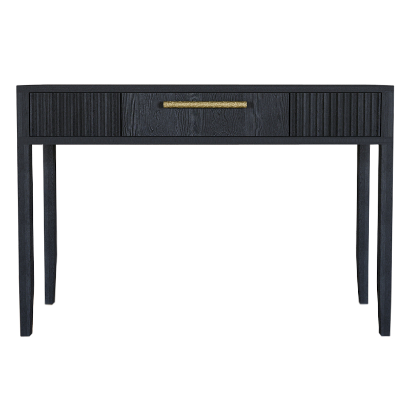 Элегантная Консоль Primo с выдвижным ящиком Черный дуб Черный матовый Золотой в Барнауле | Loft Concept 