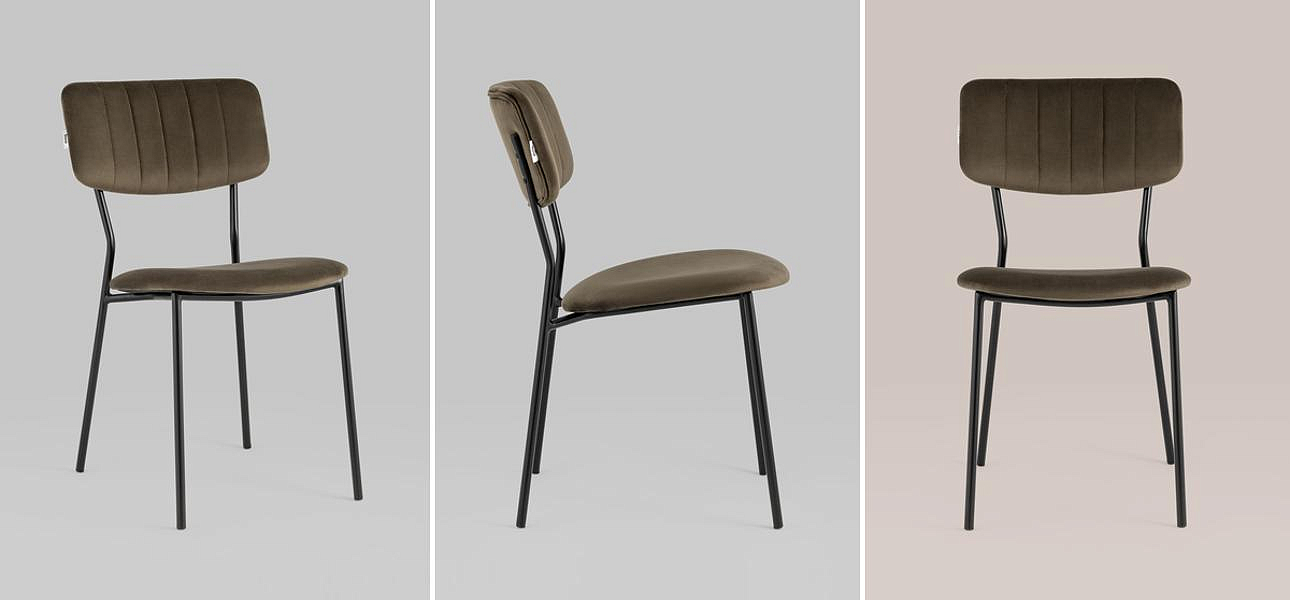 Стул Singer Chair без подлокотника Коричневый Велюр Стул Singer Chair без подлокотника Коричневый Велюр - Loft-Concept в Барнауле