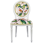 Стул светло-серый из натурального бука с изображением птицы в саду Blooming Colored Birds варинант исполнения - 1 | Loft Concept в Барнауле