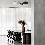 Потолочный светильник с 2-мя цилиндрическими абажурами серого и черного цвета Urban Dome варинант исполнения - 7 | Loft Concept в Барнауле