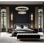 Люстра из 2-х колец с мозаичным хрустальным оформлением Sparks of Crystal варинант исполнения - 2 | Loft Concept в Барнауле