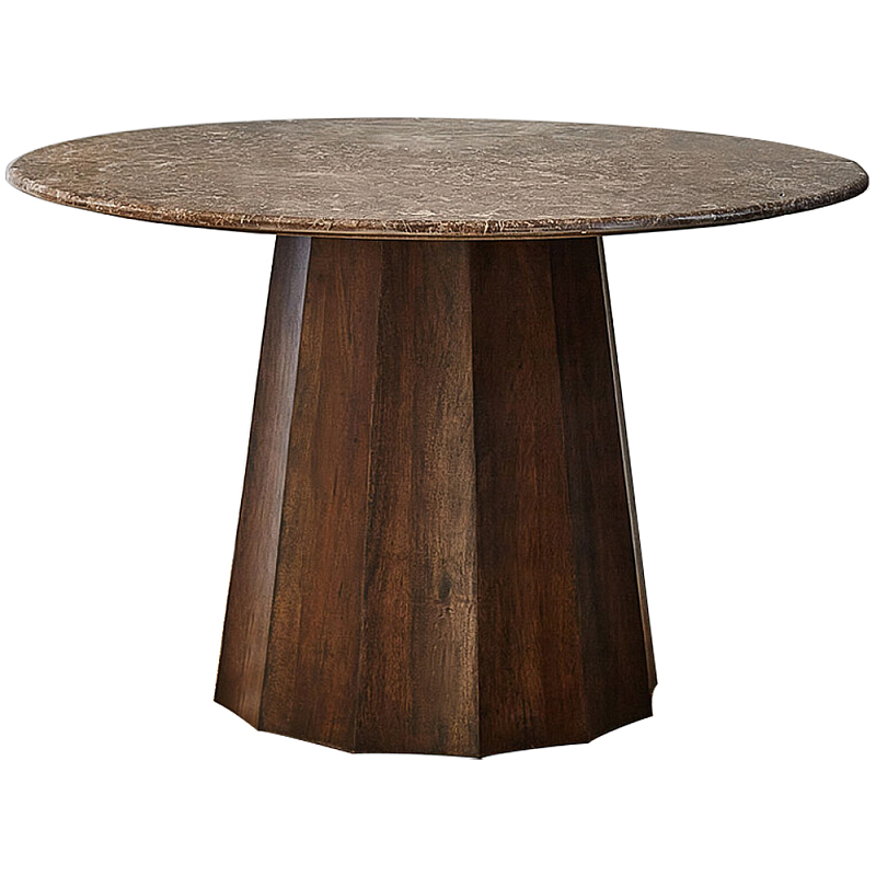 Круглый обеденный стол с мраморной столешницей Veras Marble Dining Table Коричневый Круглый обеденный стол с мраморной столешницей Veras Marble Dining Table Коричневый в Барнауле | Loft Concept