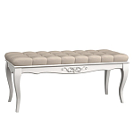 Банкетка из массива бука с бежевой обивкой из велюра White Provence варинант исполнения - 1 | Loft Concept в Барнауле