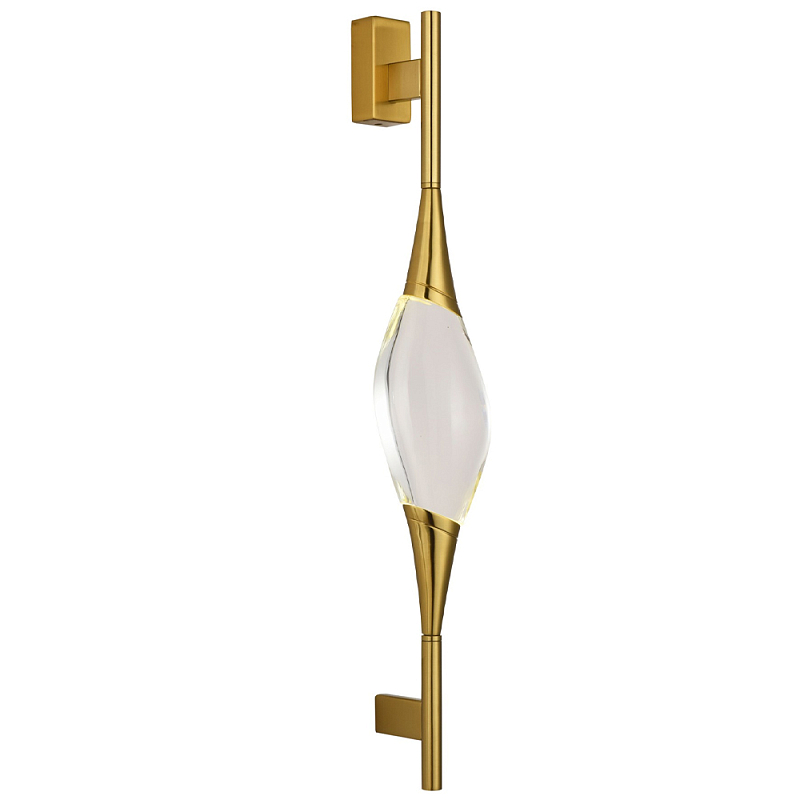 Бра с хрустальным плафоном Renee Brass Glass Drops Light Wall Lamp Латунь Прозрачное Стекло в Барнауле | Loft Concept 